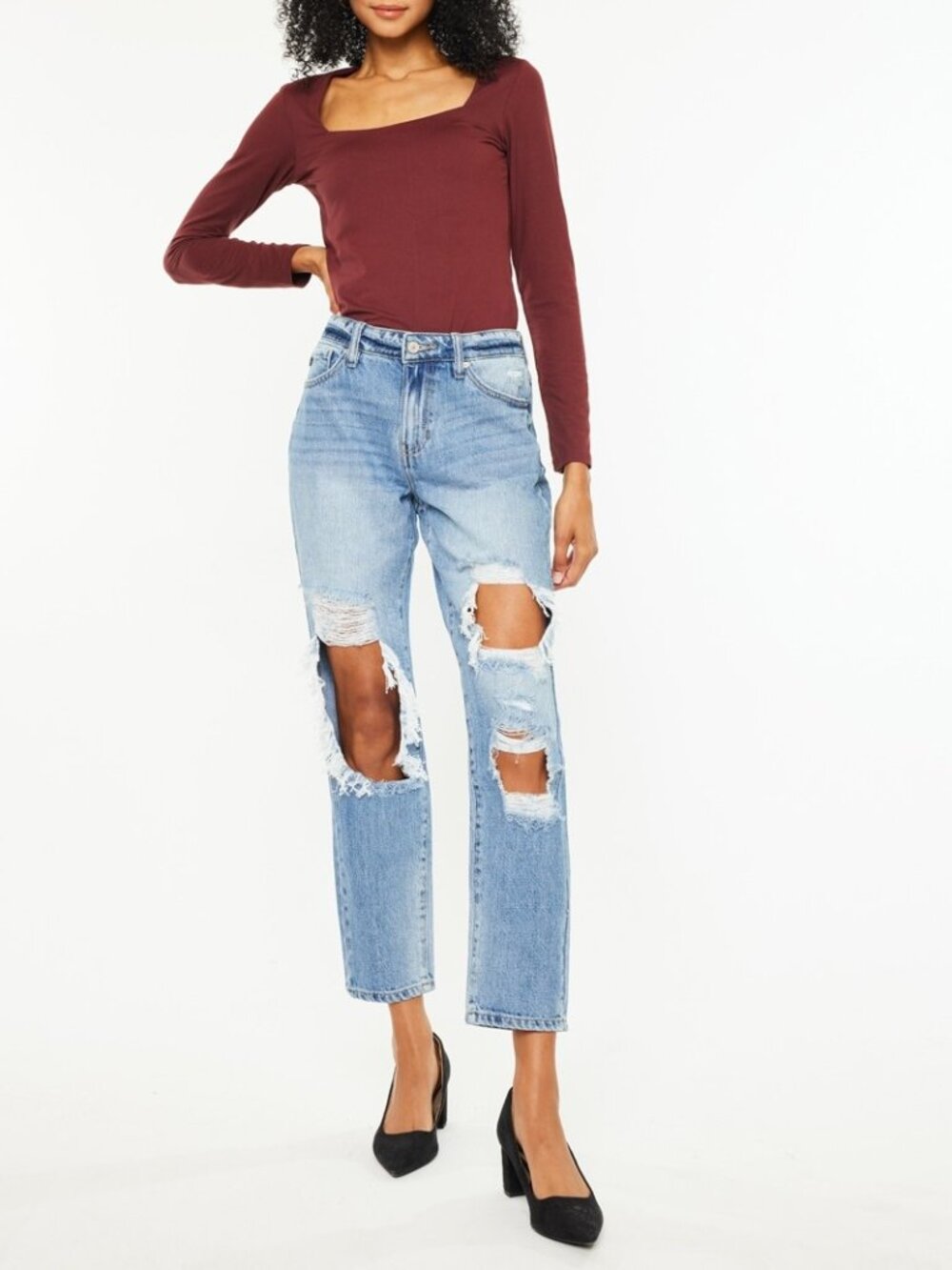 Kancan High Rise Distressed Jeans NWT